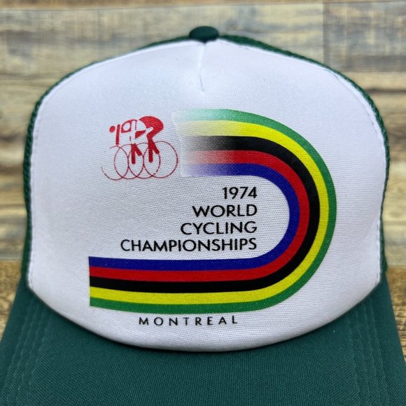 World Cycling Championship 1974 Montreal Canada Trucker Hat Green Ball Cap - Picture 2 of 7